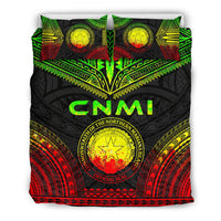 Northern Mariana Islands Polynesian Chief Duvet Cover Set - Reggae Version Art - Polynesian Pride