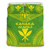 Kanaka Maoli Flag Polynesian Chief Duvet Cover Set Green - Polynesian Pride