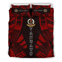 Vanuatu Duvet Cover Set - Polynesian Tattoo Red - Polynesian Pride