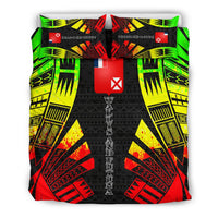 Wallis And Futuna Duvet Cover Set - Polynesian Tattoo Reggae - Polynesian Pride