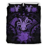 Niue Duvet Cover Set - Coconut Crab & Purple Hibiscus - Polynesian Pride
