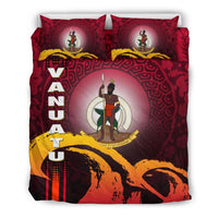 Vanuatu Bedding Set - Wave And Hibiscus Red Red - Polynesian Pride