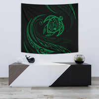 Hawaii Turtle Tapestry - Green - Frida Style Wall Tapestry 75cm*90cm Black - Polynesian Pride