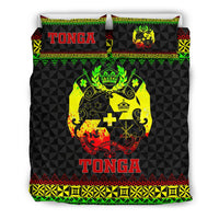 Polynesian Bedding Set - Tonga Coat Of Arms Duvet Cover Set Reggae Version - Polynesian Pride