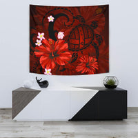 Hawaii Turtle Poly Tribal Red Tapestry Wall Tapestry 75cm*90cm - Polynesian Pride