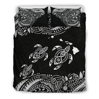 Polynesian Bedding Set - Hawaii Duvet Cover Set White Sea Turtle - Polynesian Pride