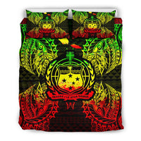 Polynesian Bedding Set - Samoa Duvet Cover Set Map Reggae - Polynesian Pride