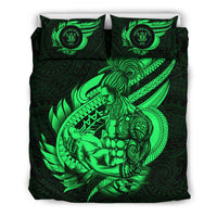 Polynesian Bedding Set - Niue Duvet Cover Set Father And Son Green - Polynesian Pride