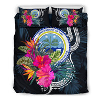 Polynesian Bedding Set - Federated States Of Micronesia Duvet Cover Set Tropical Flowers - Polynesian Pride