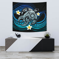 Hawaii Turtle Plumeria Polynesian Tapestry - Mela Style Wall Tapestry 75cm*90cm Black - Polynesian Pride
