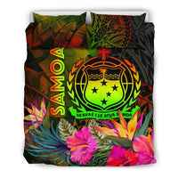 Samoa Polynesian Bedding Set - Hibiscus and Banana Leaves - Polynesian Pride