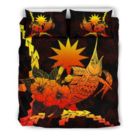 Nauru Polynesian Bedding Set - Swordfish With Hibiscus - Polynesian Pride