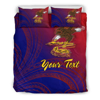 American Samoa Polynesian Custom Personalised Personalized Bedding Set - Bald Eagle (Blue - Red) - Polynesian Pride