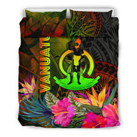 Vanuatu Polynesian Bedding Set - Hibiscus and Banana Leaves - Polynesian Pride