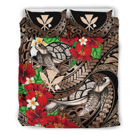 Kanaka Maoli (Hawaiian) Bedding Set - Waves Polynesian Turtle Hibiscus Gold - Polynesian Pride