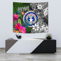 Northern Mariana Islands Tapestry - Turtle Plumeria Banana Leaf - Polynesian Pride