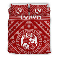 Tonga Bedding Set - Tonga Seal With Polynesian Tattoo Style (Red) - Polynesian Pride