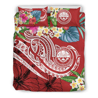 FSM Polynesian Bedding Set - Summer Plumeria (Red) - Polynesian Pride