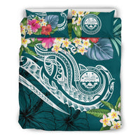 FSM Polynesian Bedding Set - Summer Plumeria (Turquoise) - Polynesian Pride