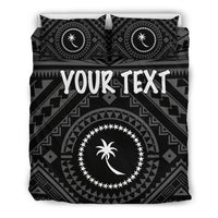 Chuuk Custom Personalised Bedding Set - Chuuk Seal With Polynesian Tattoo Style ( Black) - Polynesian Pride