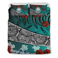 Federated States Of Micronesia Bedding Set - Lizard And Turtle Green - Polynesian Pride