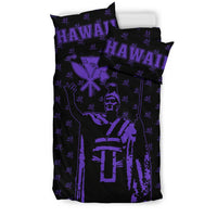 Hawaiian Warrior King Kanaka Maoli Violet Bedding Set - Polynesian Pride