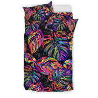 Palm Leaves Duvet Cover Set - Neon Color - Polynesian Pride