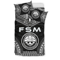 Federated States Of Micronesia Polynesian Chief Duvet Cover Set - Black Version - Polynesian Pride