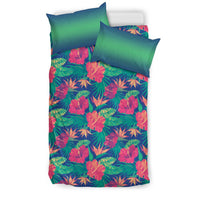 Hawaiian Hibiscus Pattern Gradient Polynesian Bedding Set - Polynesian Pride