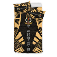 Vanuatu Duvet Cover Set - Polynesian Tattoo Gold - Polynesian Pride