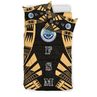 Federated States of Micronesia Duvet Cover Set - Polynesian Tattoo Gold - Polynesian Pride