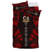 Vanuatu Duvet Cover Set - Polynesian Tattoo Red - Polynesian Pride