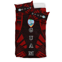 Guam Duvet Cover Set - Polynesian Tattoo Red - Polynesian Pride