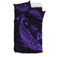 Hawaiian Map Whale Polynesian Bedding Set - Purple - Polynesian Pride