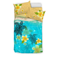 Polynesian Bedding Set - Turtles And Plumeria Duvet Cover Set - Polynesian Pride