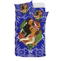 Polynesian Hawaii Duvet Cover Set - Hawaiian Girl Blue - Polynesian Pride