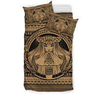 Hawaiian Madame Pele Plumeria Polynesian Bedding Set Gold - Polynesian Pride