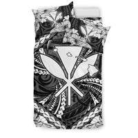 Hawaiian Map Kanaka Hibiscus White Polynesian Bedding Set - Polynesian Pride