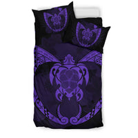 Hawaiian Fish Hook Turtle Heart Polynesian Bedding Set Purple - Polynesian Pride
