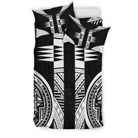 American Samoa Polynesian Duvet Cover Set - Black Armor Tattoo - Polynesian Pride