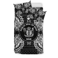 Polynesian Bedding Set - Niue Duvet Cover Set Map Black - Polynesian Pride