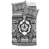 Hawaiian Turtle Polyensian Tribal Bedding Set White - Polynesian Pride