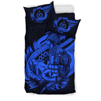Polynesian Bedding Set - Vanuatu Duvet Cover Set Father And Son Blue - Polynesian Pride