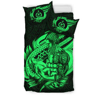 Polynesian Bedding Set - Vanuatu Duvet Cover Set Father And Son Green - Polynesian Pride