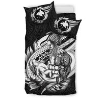 Polynesian Bedding Set - Papua New Guinea Duvet Cover Set Father And Son Black - Polynesian Pride