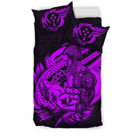 Polynesian Bedding Set - Kosrae Duvet Cover Set Father And Son Purple - Polynesian Pride