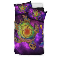Hawaii Map Turtle Galaxy Bedding Set - AH - Purple - Polynesian Pride