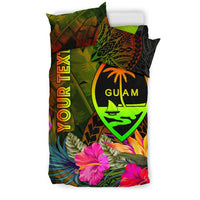 Guam Polynesian Personalised Bedding Set - Hibiscus and Banana Leaves - Polynesian Pride