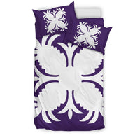 Hawaiian Bedding Set Royal Pattern - Purple - A2 Style - Polynesian Pride
