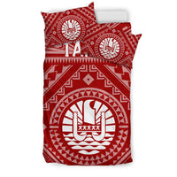 Tahiti Bedding Set - Tahiti Seal In Polynesian Tattoo Style (Red) - Polynesian Pride